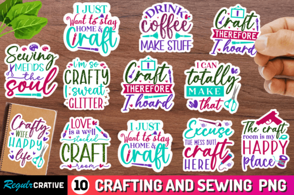 Download Crafting Printable Stickers Png Bundle - Stickers Collection