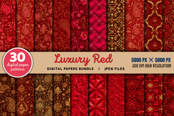 Download Luxury Red Digital Paper Red Bundle - Paper Collection