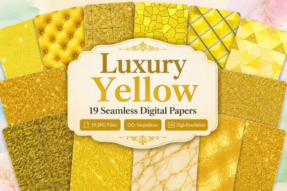 Download Luxury Yellow Digital Paper Set - Paper Collection
