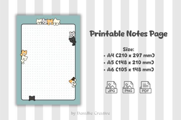 Download Cat Printable Notes Page - Notes Collection