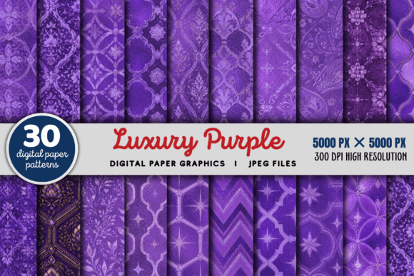 Download Luxury Purple Digital Paper Bundle - Paper Collection
